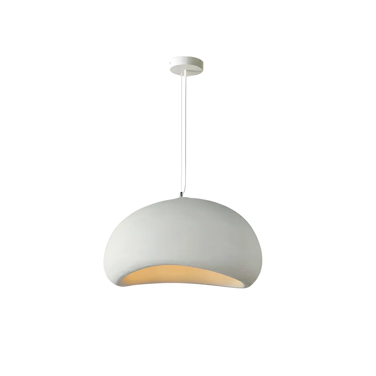 Art Deco Modern White Resin Dome Hanging Pendant Light