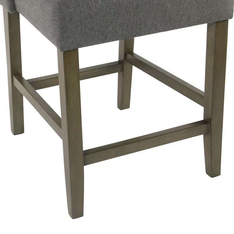 High-Back Fabric Counter Stool – Pewter Gray, Single