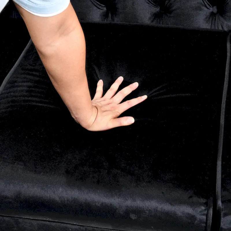 84 Luxury Chesterfield Velvet Sofa with Gold Trim