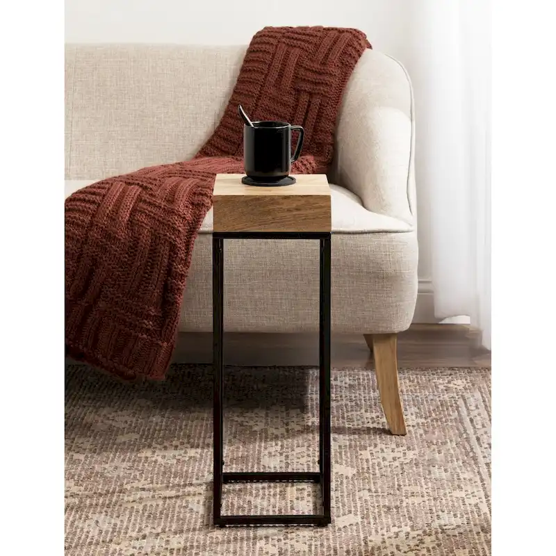 Kate and Laurel Karlsen Wood and Metal Drink Table - 8x8x23