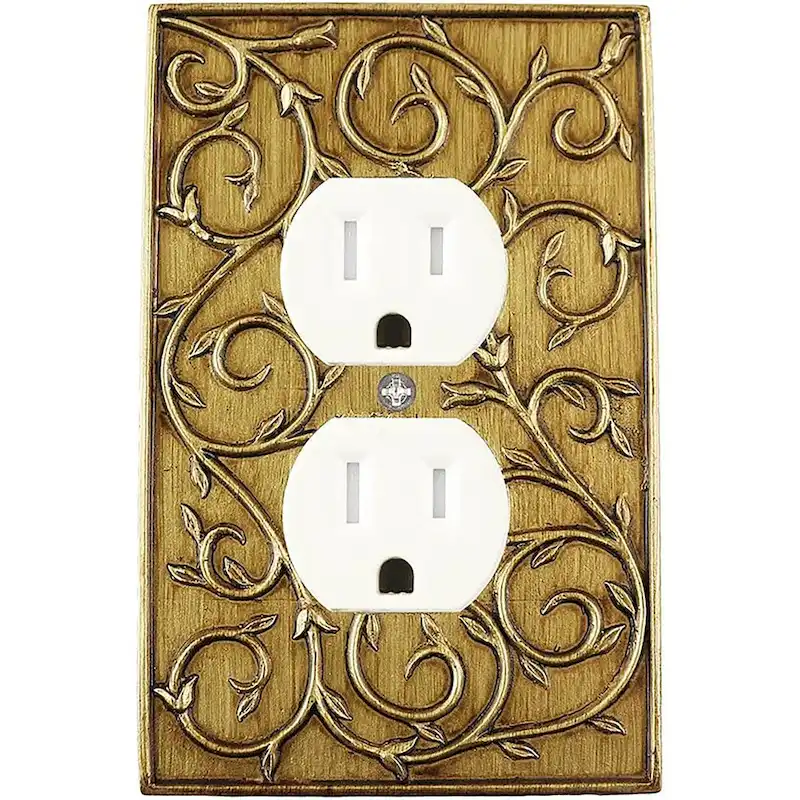 Meriville French Scroll Electrical Outlet Wall Plate Cover, Hand Painted