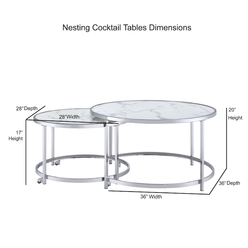 Steve Silver Realm Round 2 Piece Nesting Coffee Table