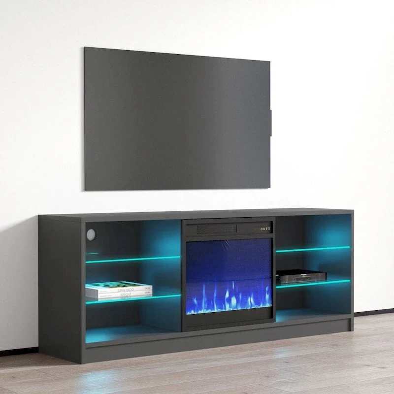 Manhattan Electric Fireplace Modern 58 TV Stand