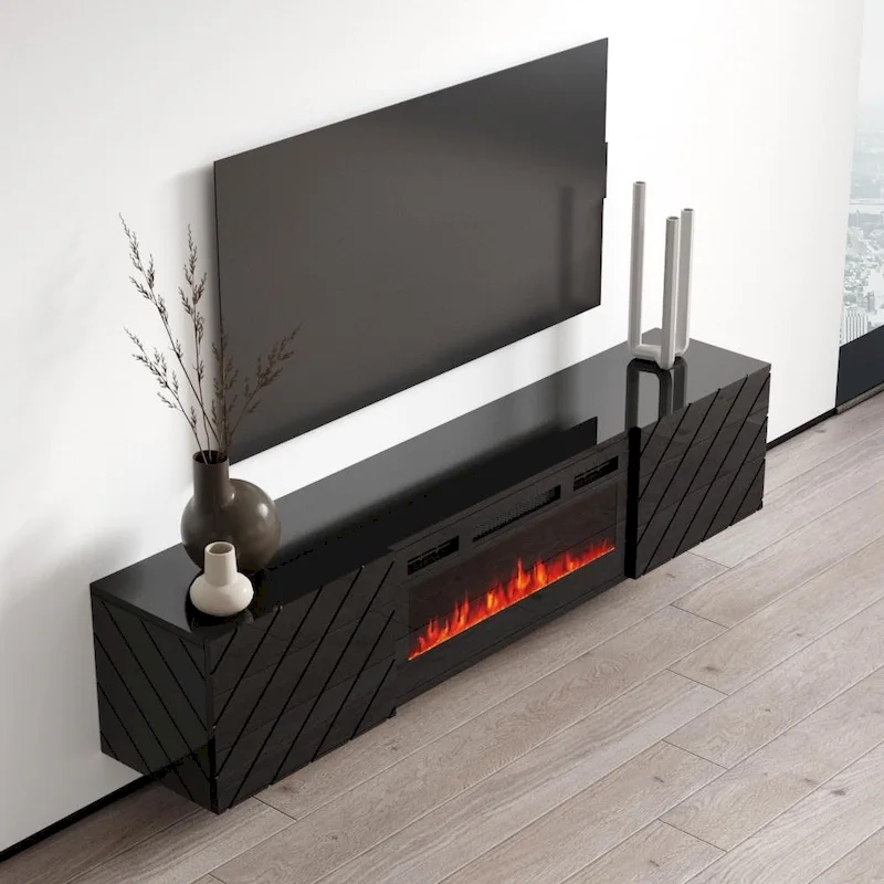 Luxe EF Wall Mounted Electric Fireplace Modern 72 TV Stand