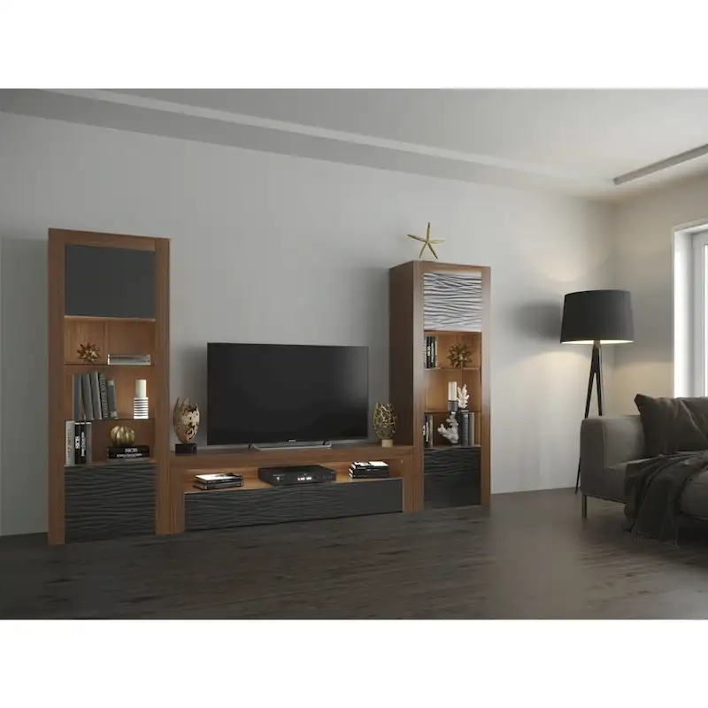 Milano Set Modern Wall Unit Entertainment Center