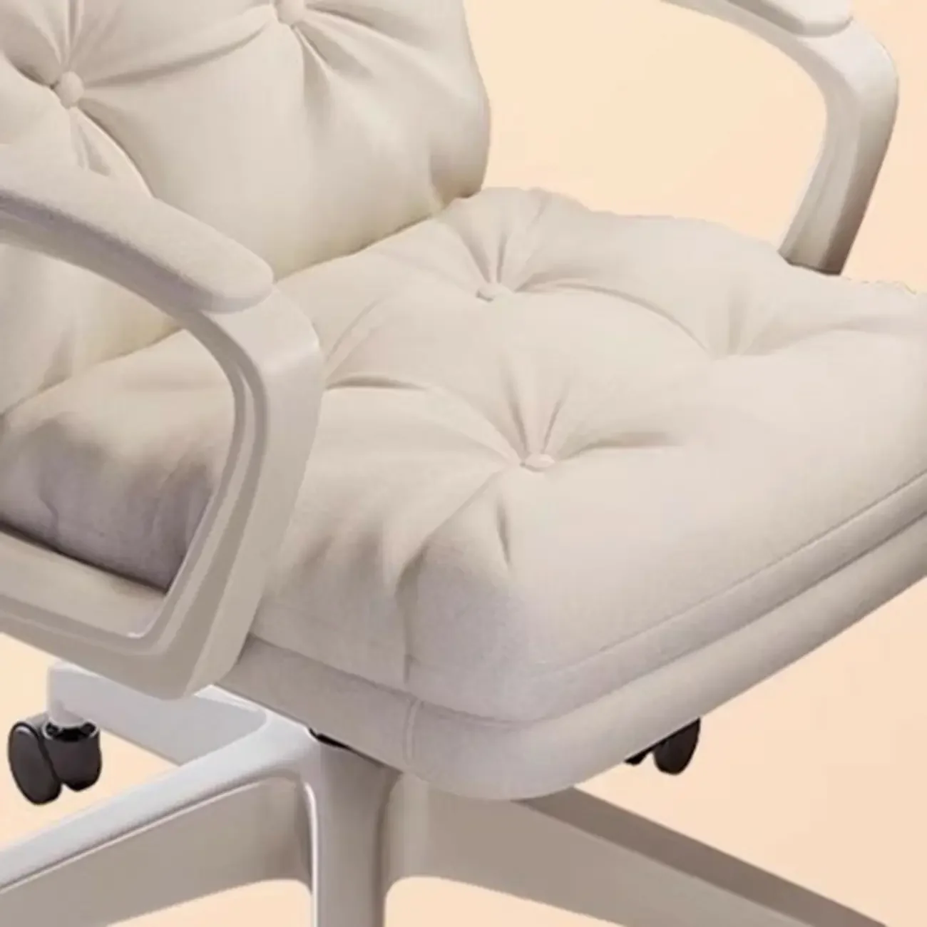 Modern White Leather Swivel Ergonomic Office Chair