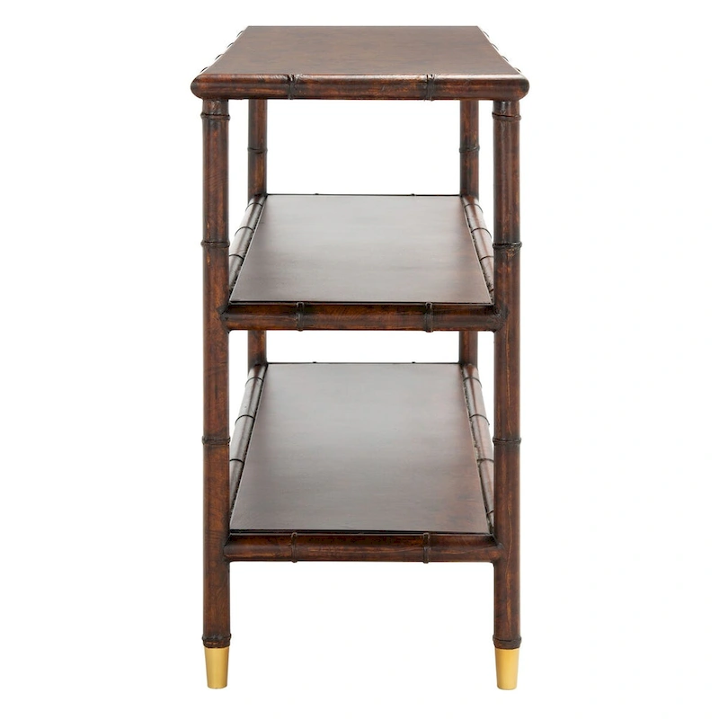 SAFAVIEH Francina Dark Brown/ Gold 2-Shelf Console Table - 42 W x 15.8 L x 29 H - 42Wx16Dx29H