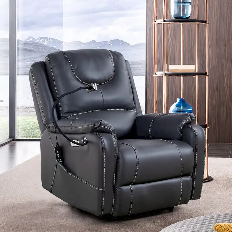 Christopher Knight Home - Liyasi Zero Gravity Power Recliner with Massage, Heating, USB Charging & Phone Holder