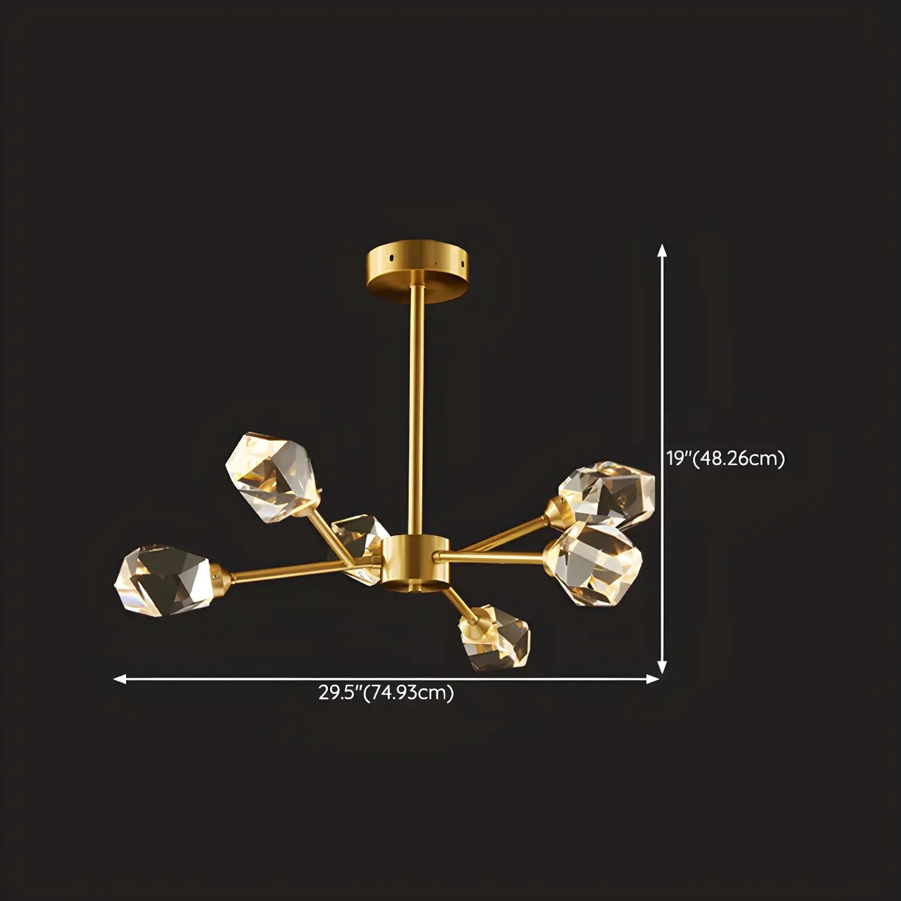 Modern Gold Sputnik Chandelier Crystal Shade