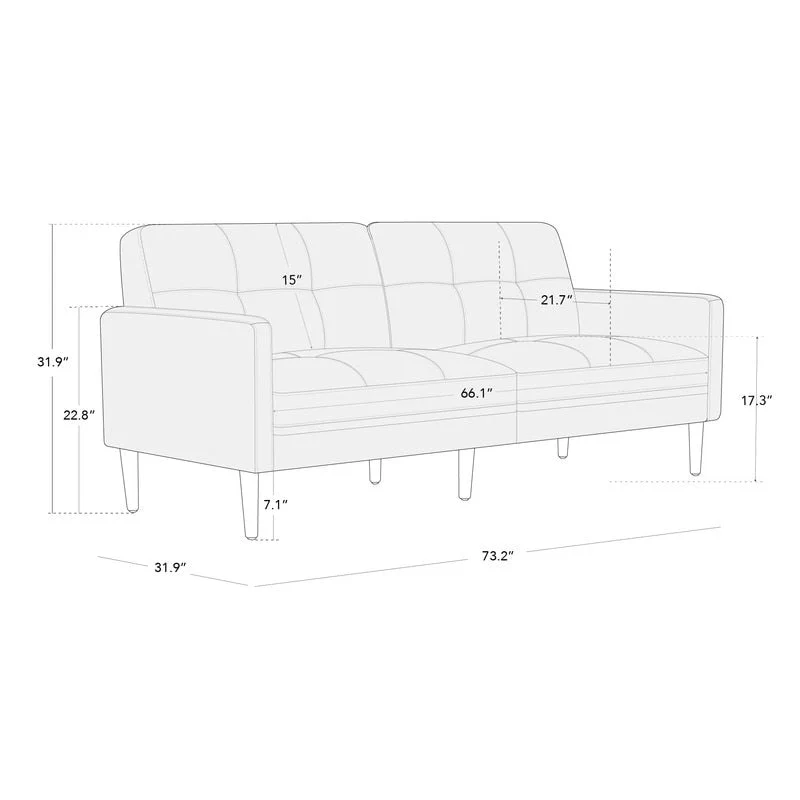 Gray Mid-Century Tufted Sofa Set - 1-Seater & 3-Seater