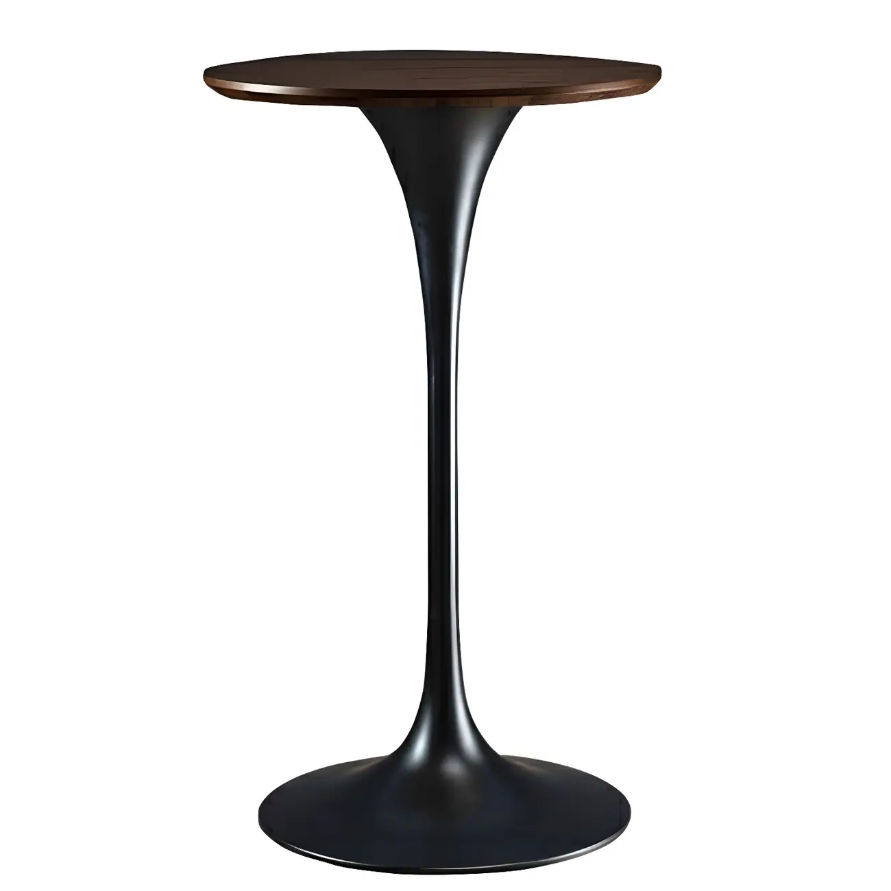 Round Glam Brown Gold Metal Tulip Base Bar Tables