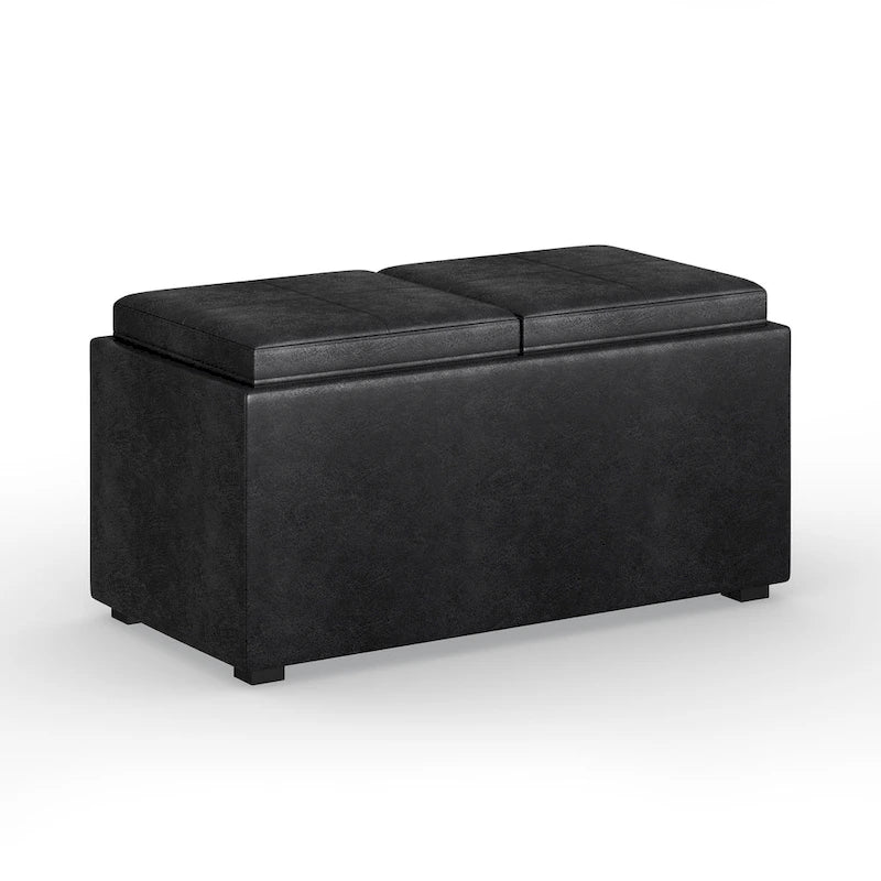 Fabric-Upholstered 3-Piece Ottoman Set