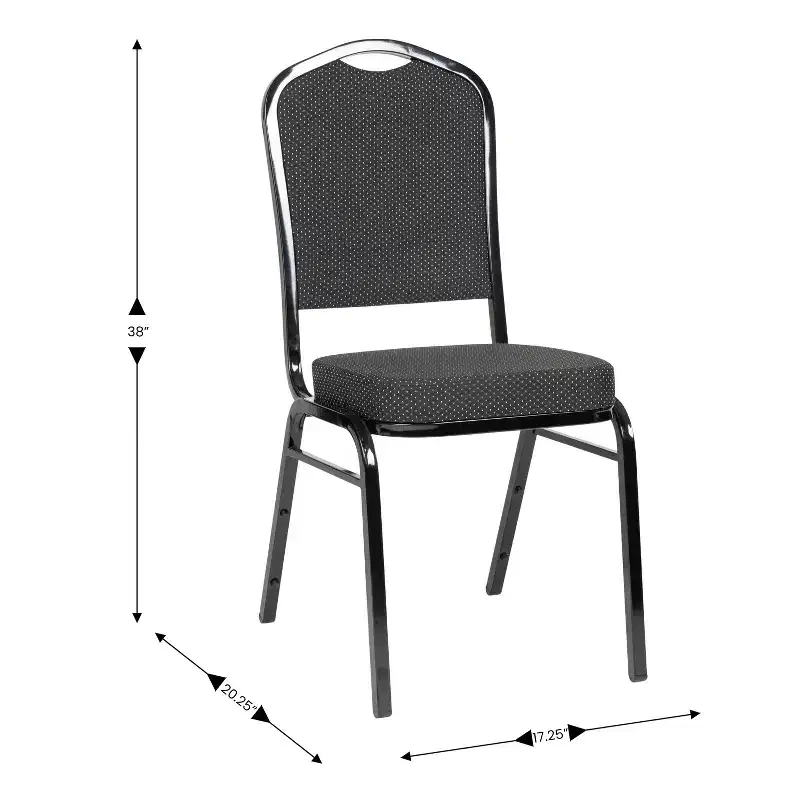 Black Crown Back Stacking Banquet Chair, Set of 4