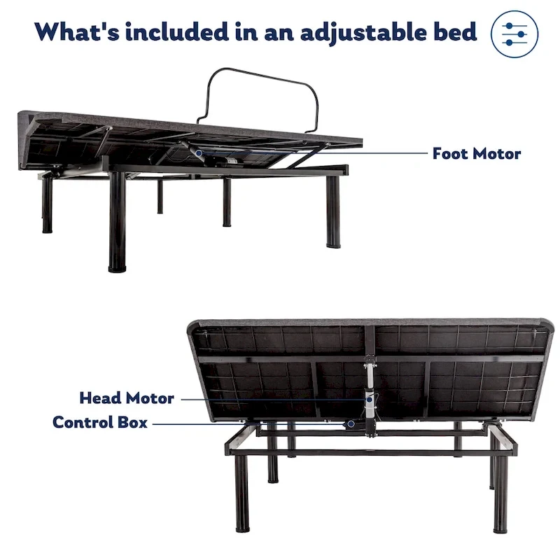 Adjustable Bed Frame, Head & Foot Incline, Wireless Remote Control, Zero Gravity Adjustable Bed Base