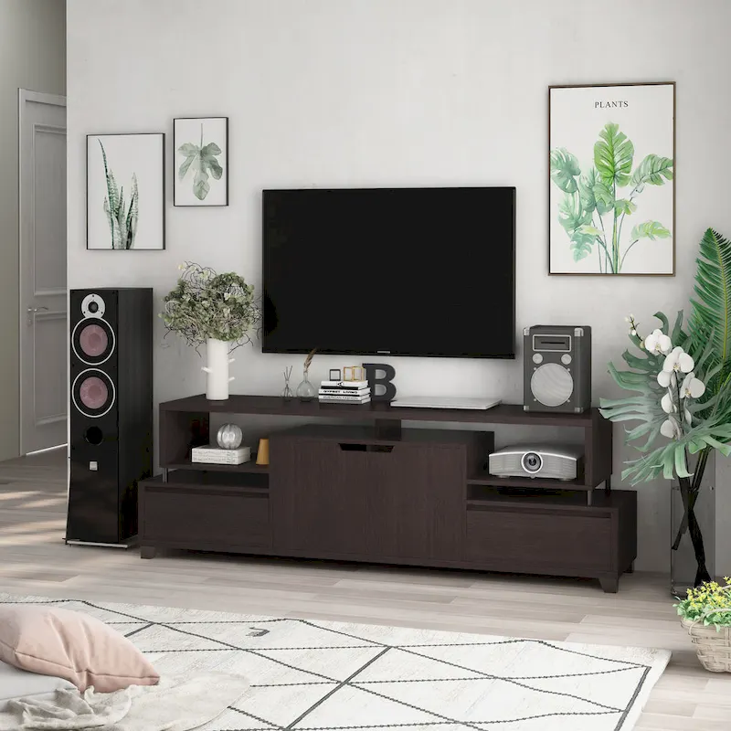 Alise Modern Cappuccino 70-inch Multi-functional Storage TV Console by Furniture of America
