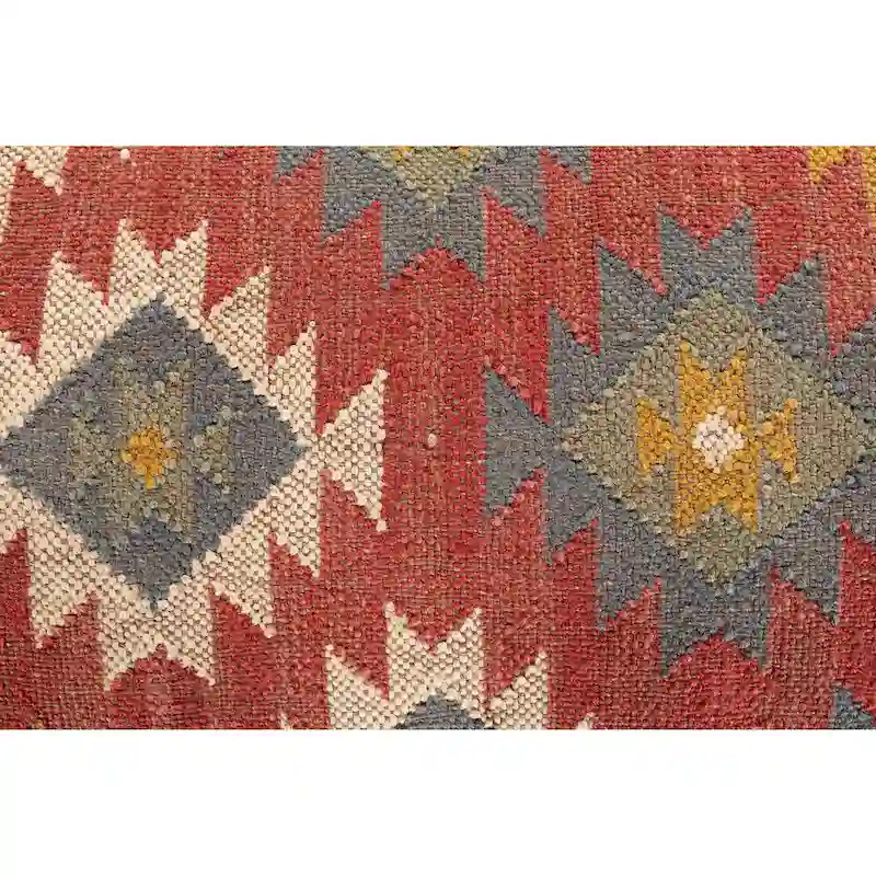 Livabliss Anupama Southwestern Upholstered Jute Bench