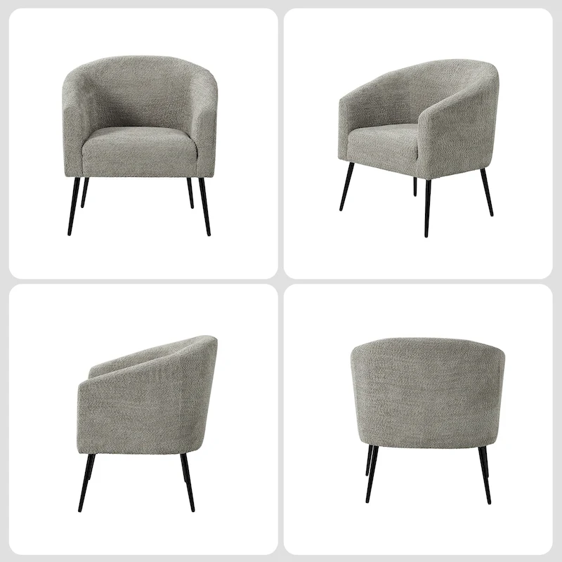 Hal Modern Boucle Armchair with Metal Legs by HULALA HOME