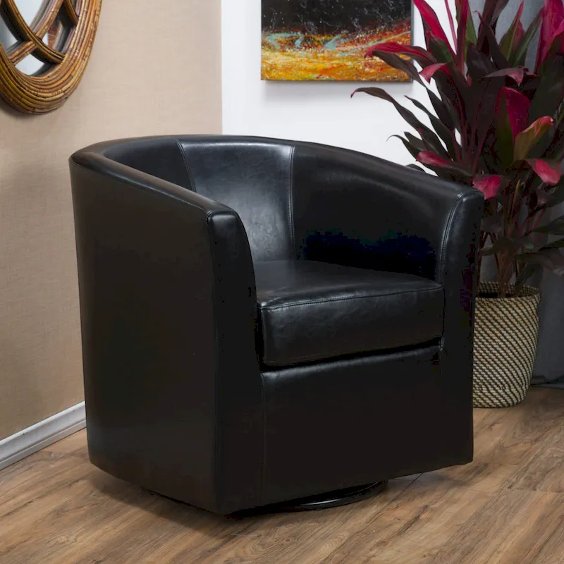 Daymian Swivel Club Chair by Christopher Knight Home - 29.00 D x 30.20 W x 30.50 H