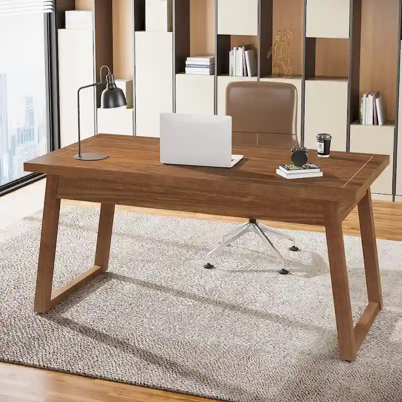 Home Office Executive Desk Solid Wood Computer Desk with Drawer