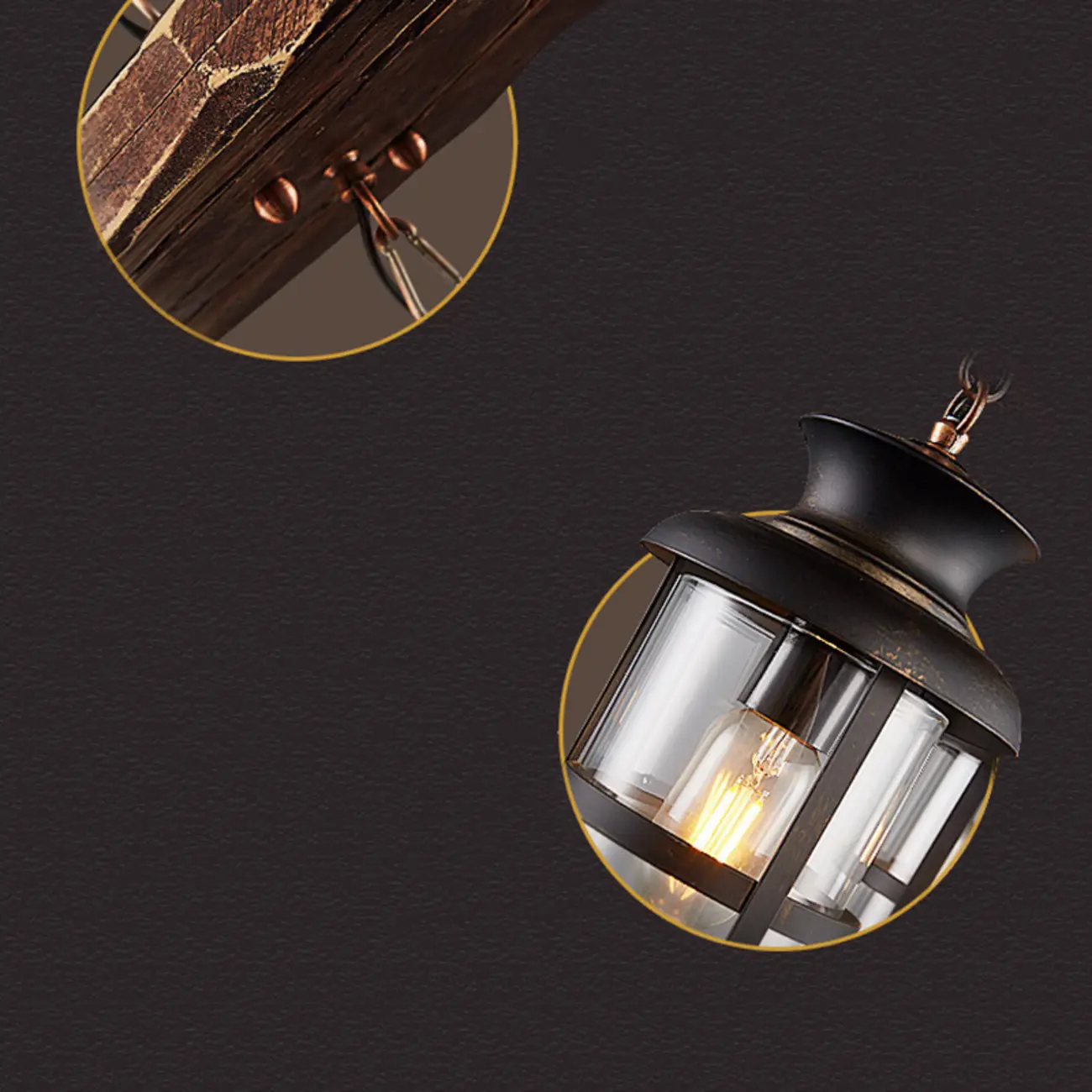 Industrial Island Light Brown Steampunk Cylindrical Pendant Light