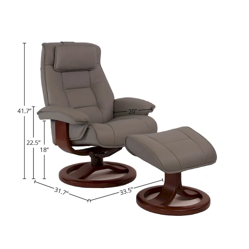 Leather Recliner and Ottoman