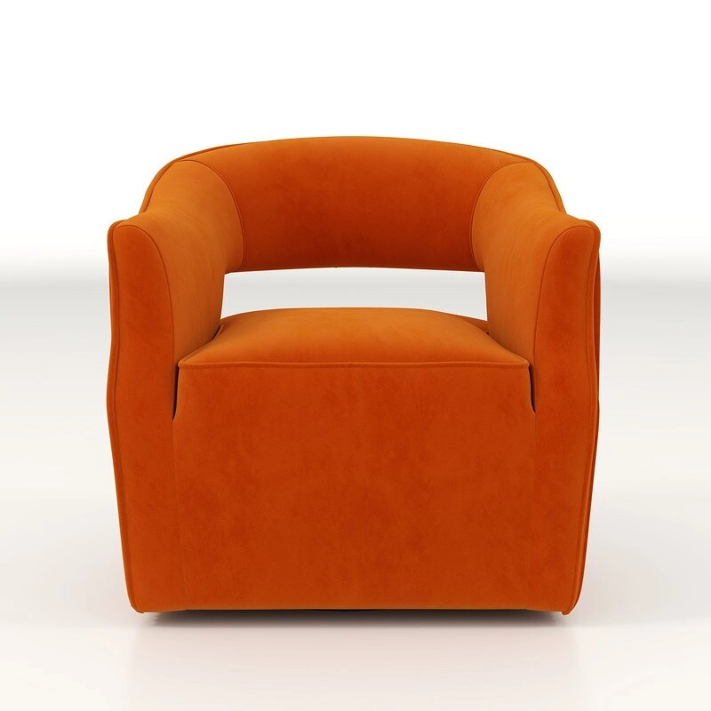 SEYNAR Modern Glam Velvet 360 Degree Swivel Open-Back Accent Armchair