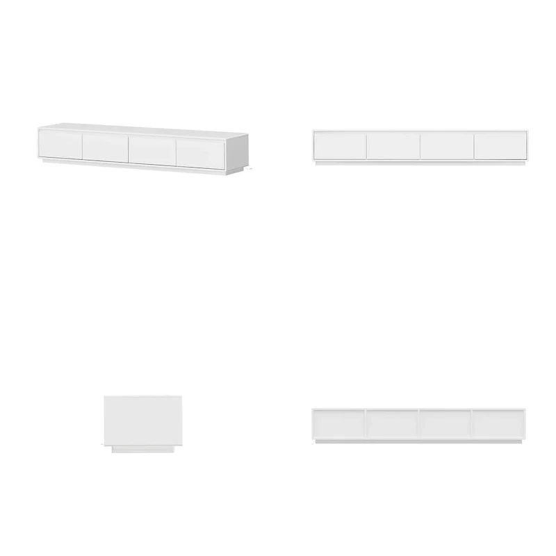 Illuminated White High Gloss Television Entertainment Center Console