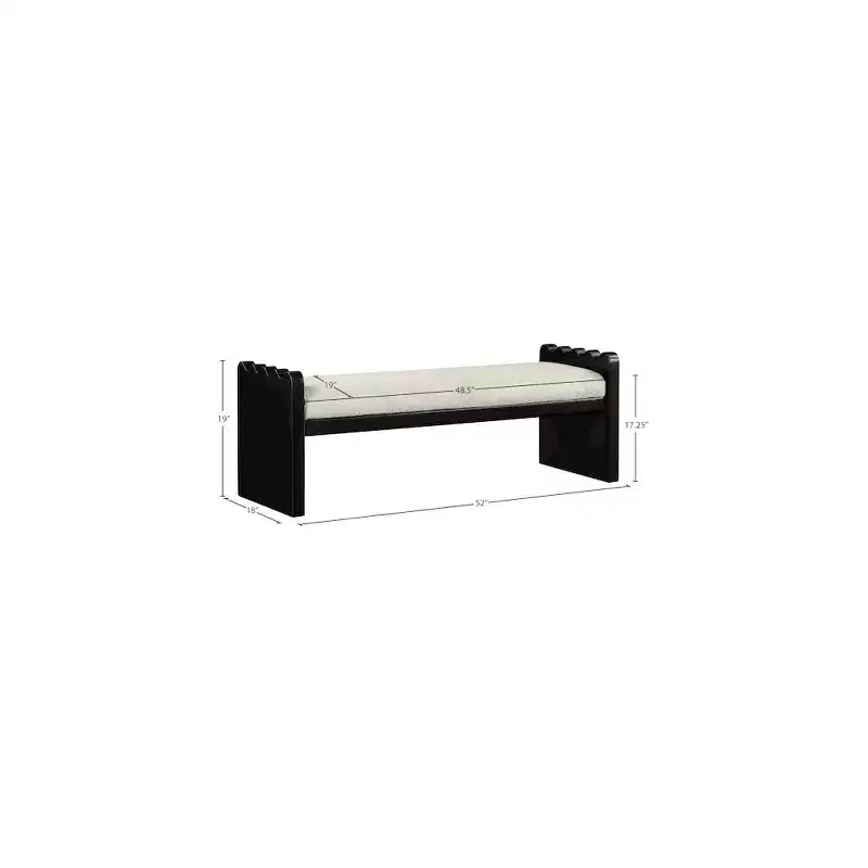 Meridian Furniture,Sonia Velour Fur Fabric Bench