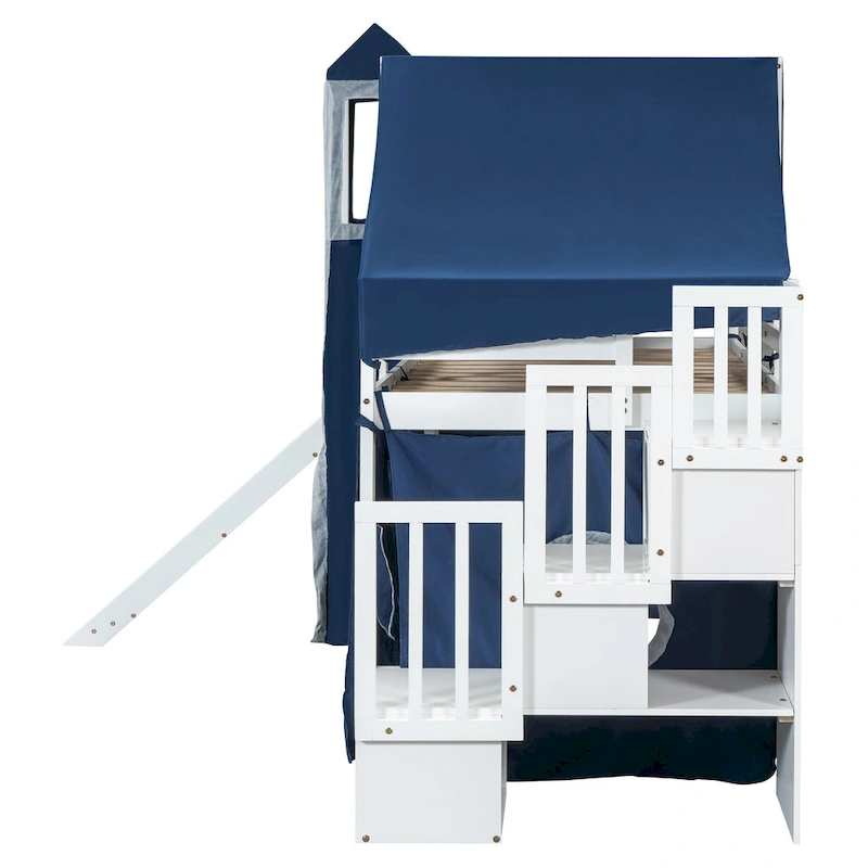 Loft Bed with Tent and Tower
