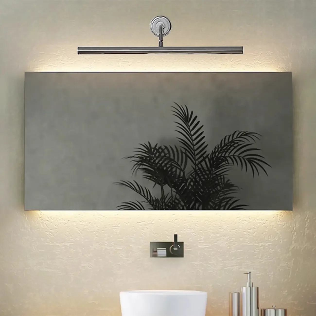 Modern Silver Metal tubular LED Wall Lamp with Angled Arm