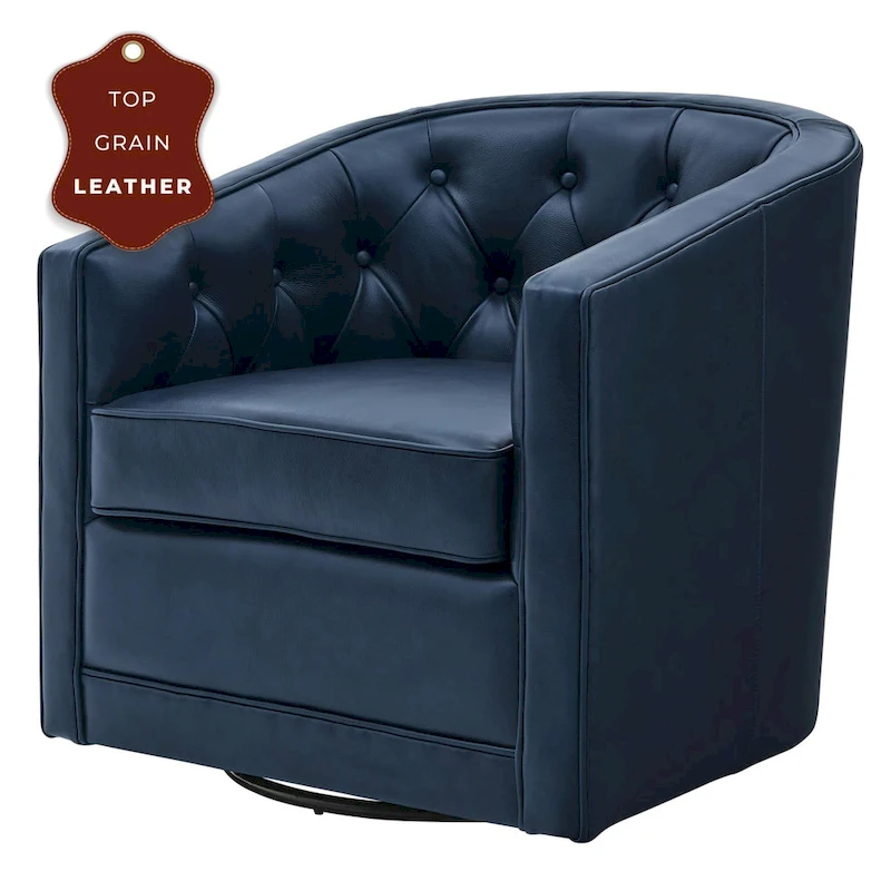 Walsh Top Grain Leather Swivel Chair