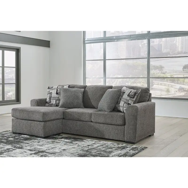 Signature Design by Ashley Gardiner Pewter Sofa Chaise - 101W x 63D x 40H