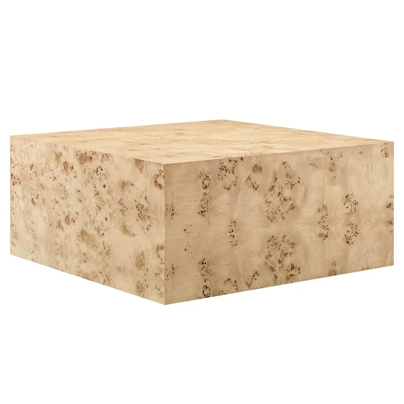 Cosmos 36 Square Burl Wood Coffee Table - N/A