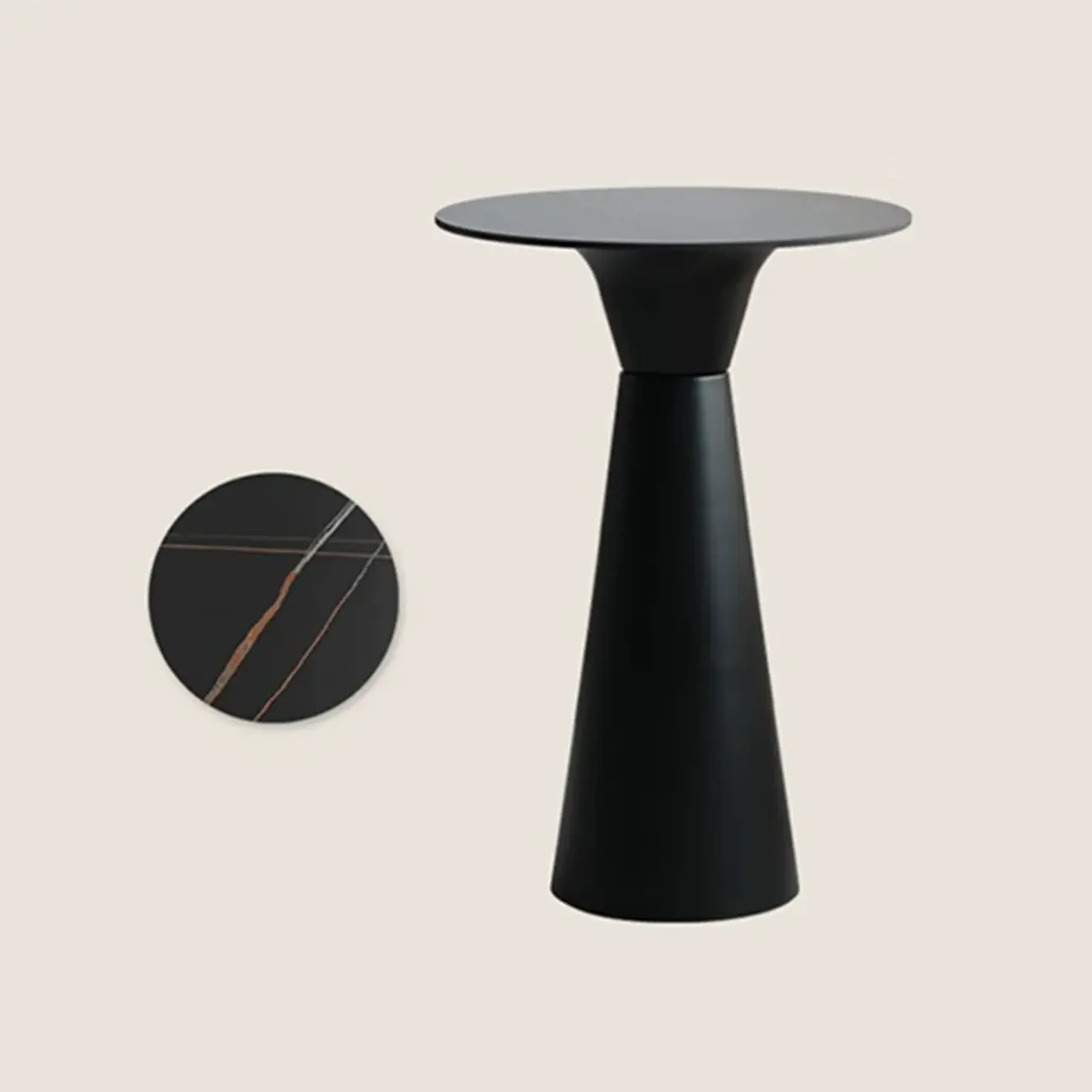 Elegant Pedestal Round White Marble Bar Table