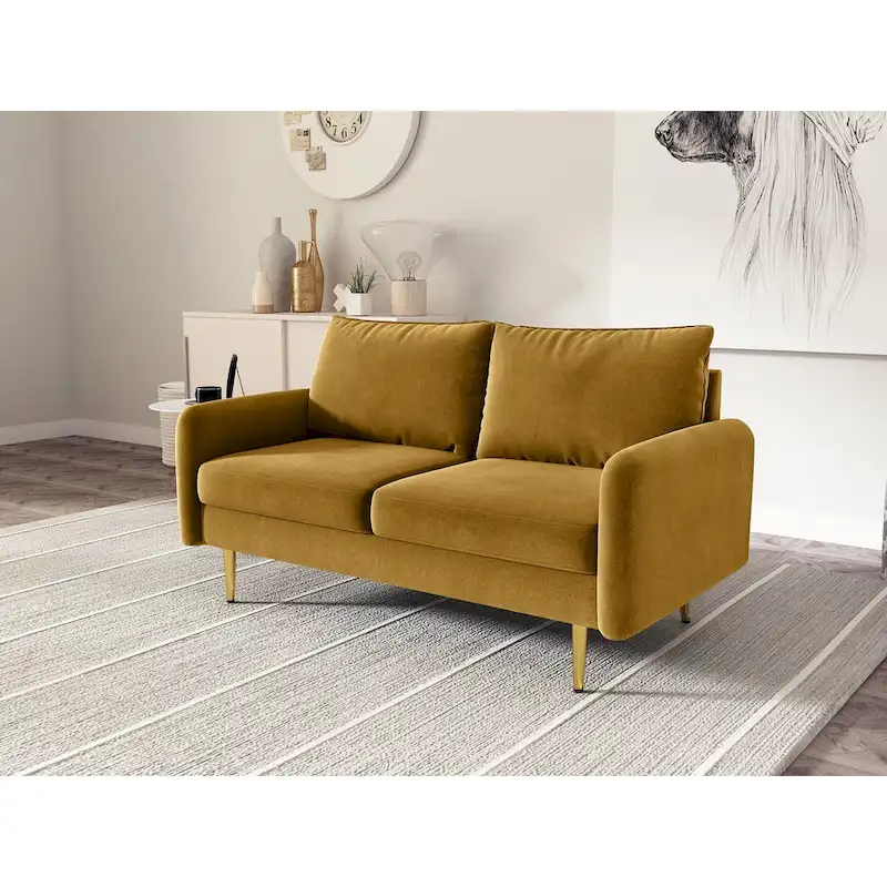 58 Velvet Square Arm Loveseat