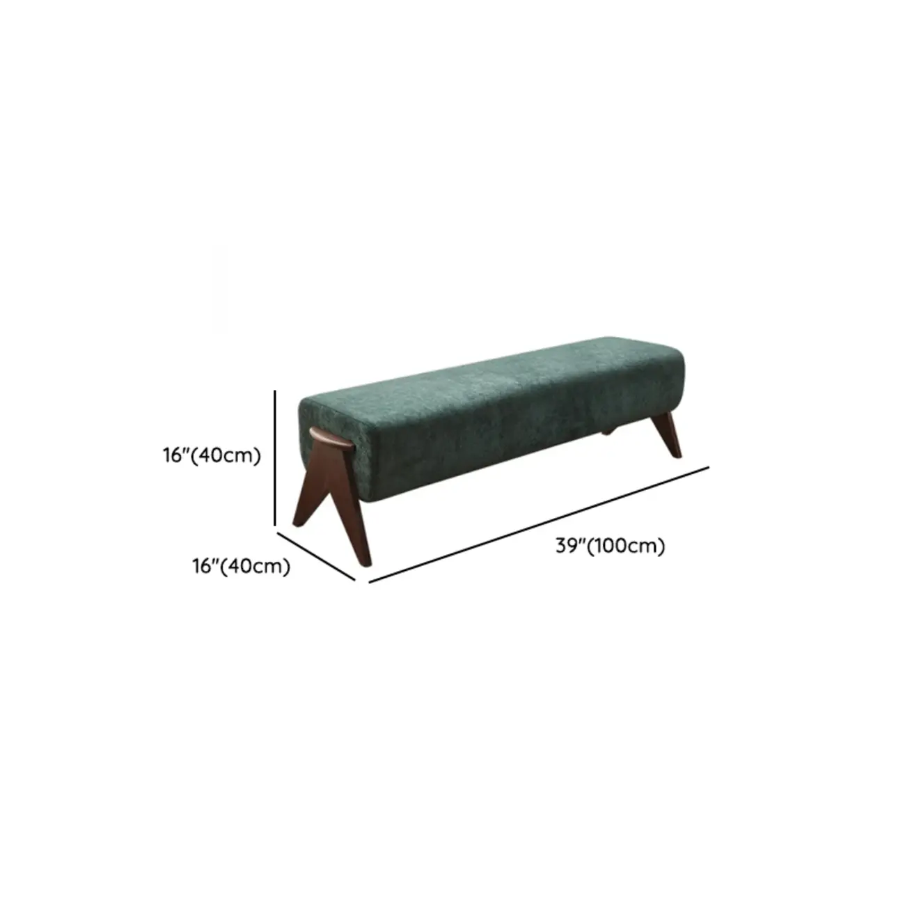 Modern Emerald Green Upholstered Bedroom Bench