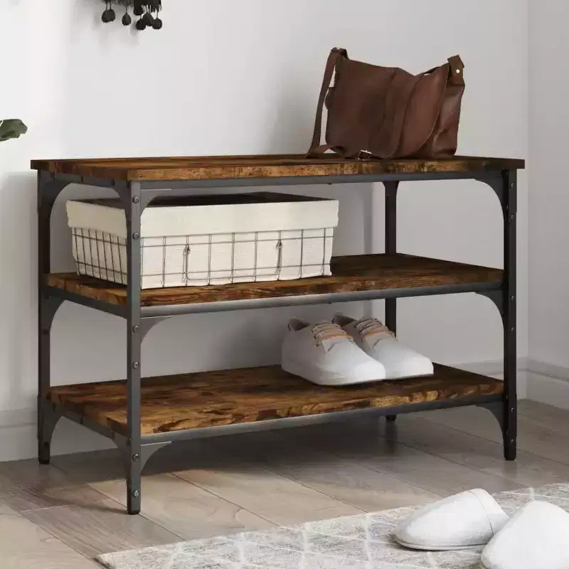 vidaXL Shoe Bench Storage Organizer Entryway Hallway Furniture Engineered Wood