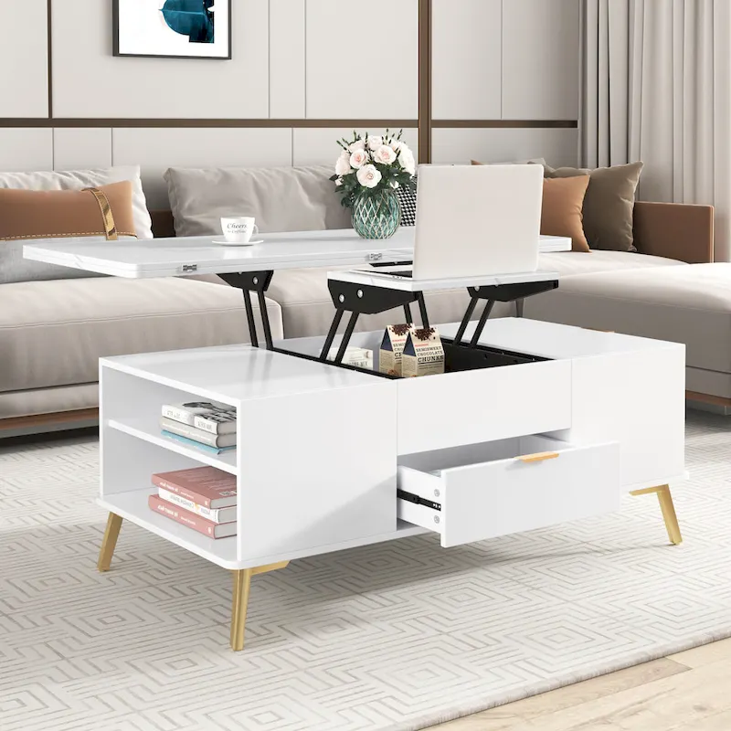 Lift Top Coffee Table Multi Functional Table with Drawers