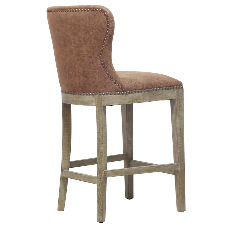 Brown and Grey Nubuck Counter Stool