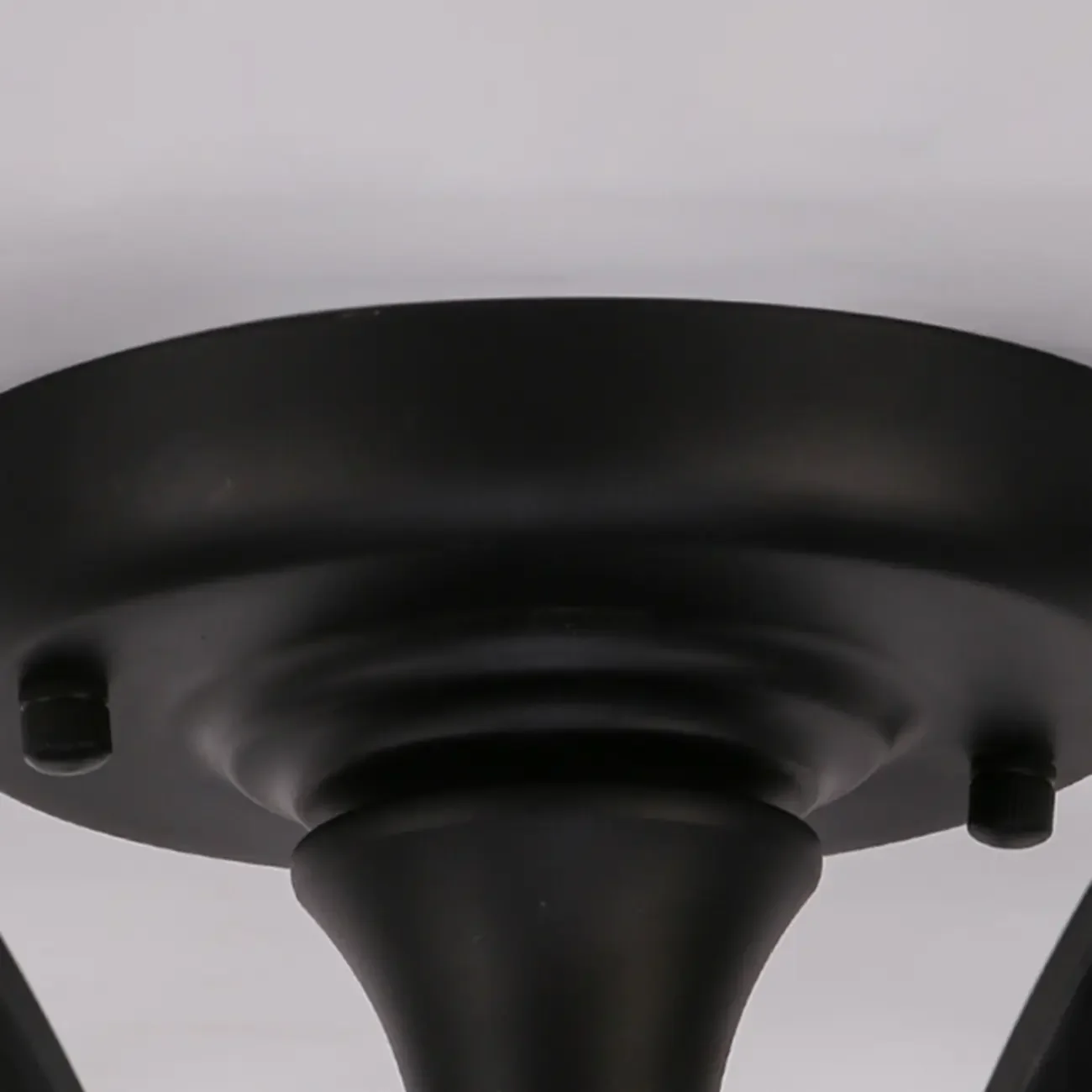 Traditional Black Cylinder Glass Semi-Flush Mount Ceiling Light