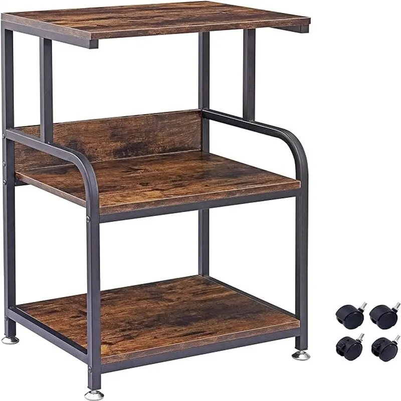 Printer Stand, 3 Shelf Printer Table with Wheels - 20.08 x 15.75 x 30.12