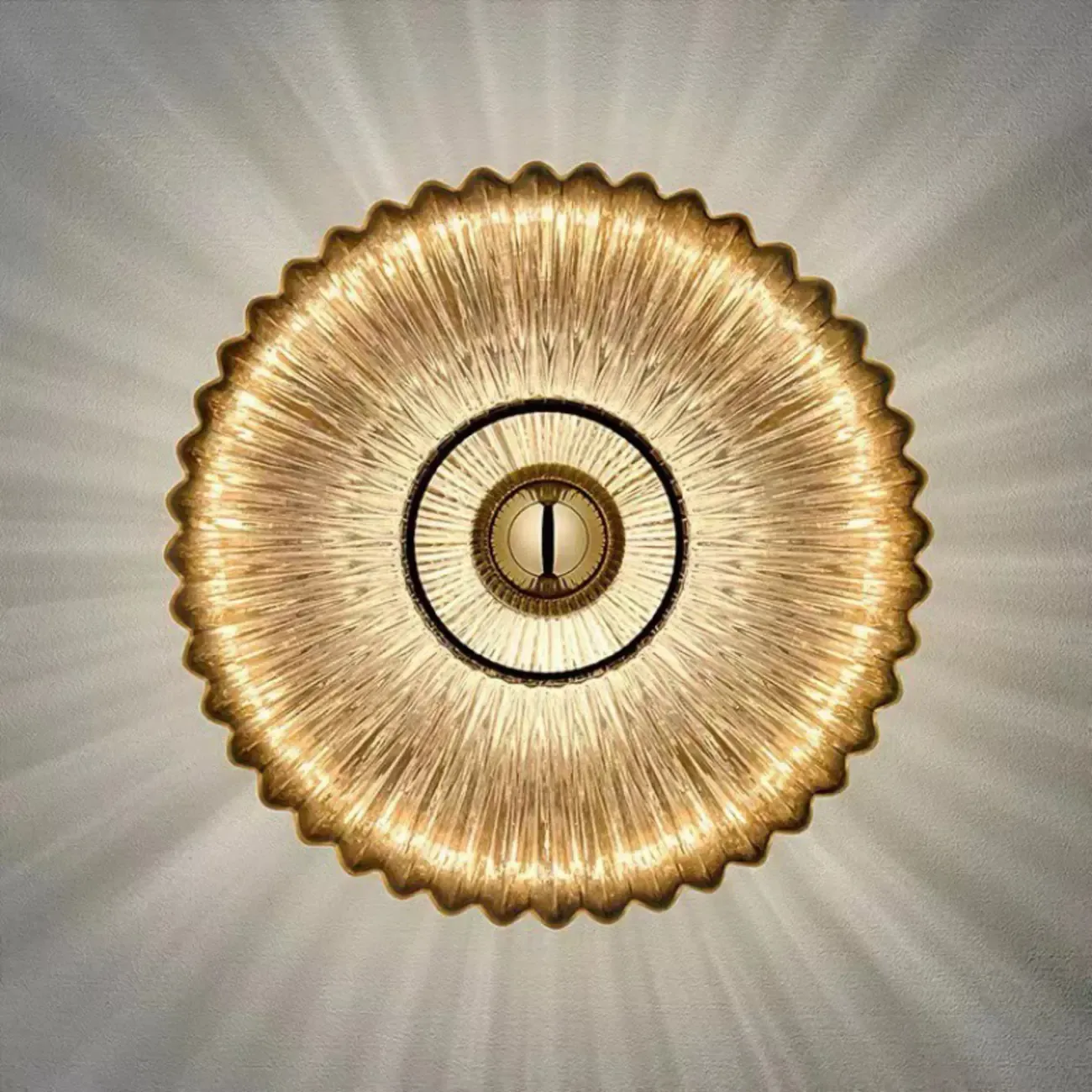Modern Glass Gold Ripples Design Wall Sconce