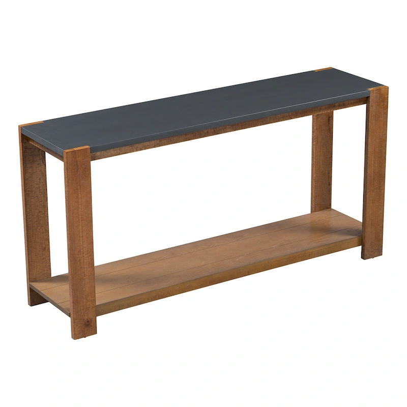 Narrow Long Entryway Console Table Side Table with Bottom Shelf