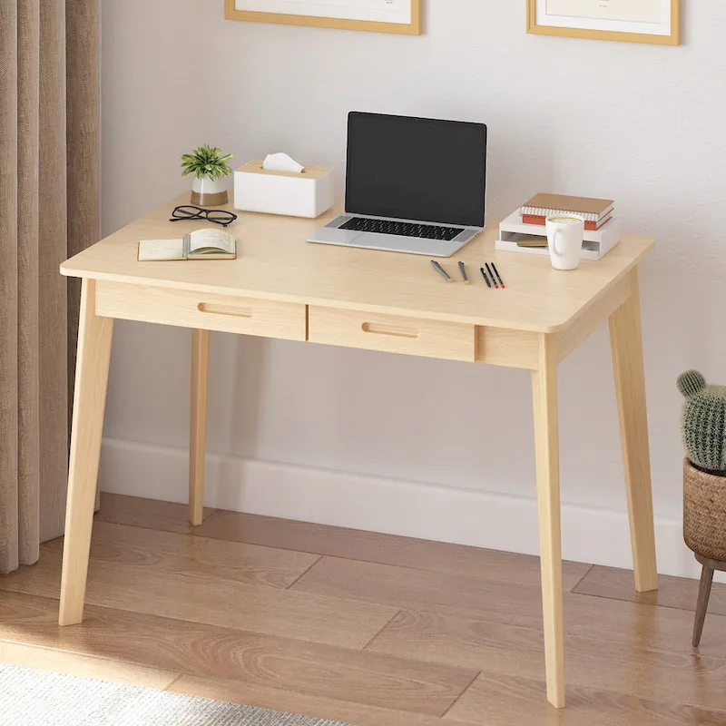 Wood Desk - 39.4W, Multi-Functional, Rounded Corners, Optional Drawers, Easy Assembly