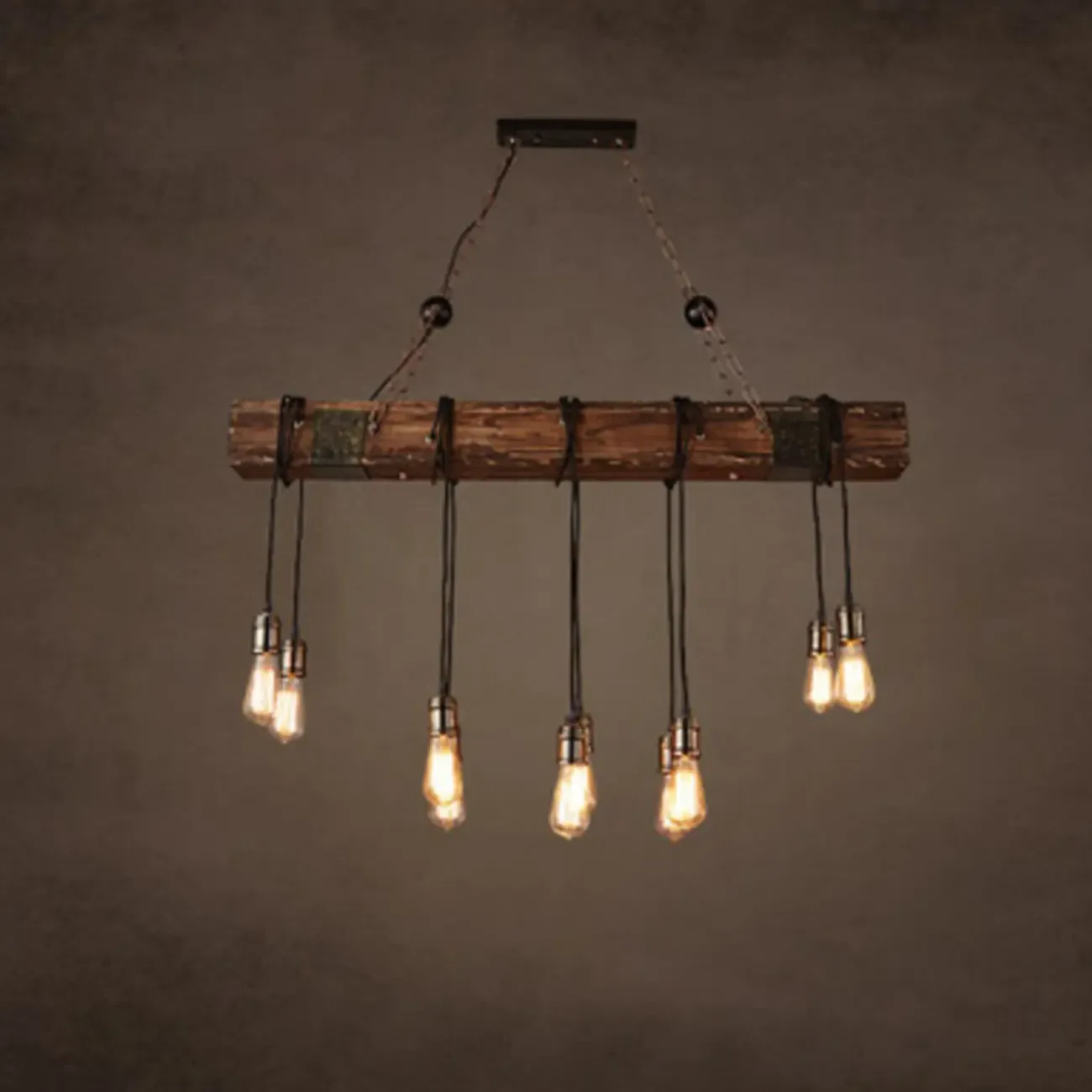 Industrial Island Light Brown Steampunk Cylindrical Pendant Light