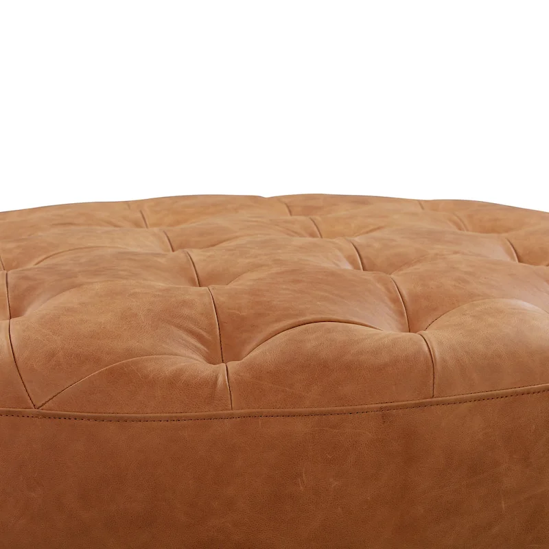 Poly & Bark Ascot Ottoman - Full Grain Genuine Italian Leather