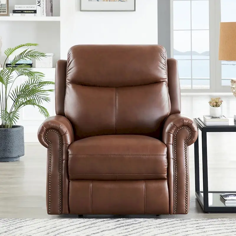 Hydeline Royce Zero Gravity Power Recline and Headrest Top Grain Leather Recliner