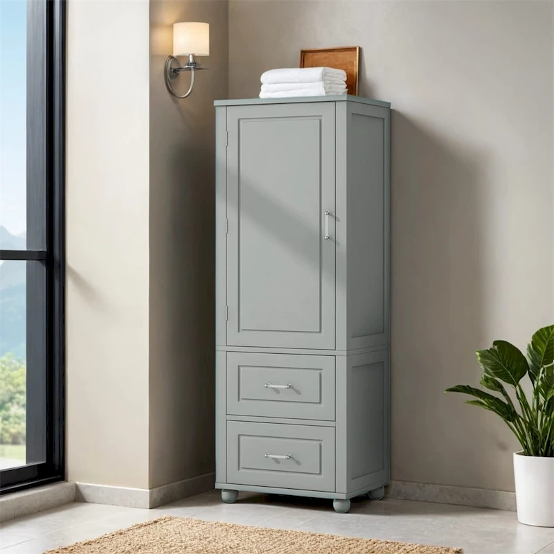 Tall Bathroom Storage Cabinet,Freestanding Storage Cabinet