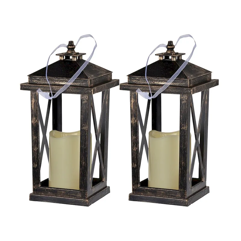 Set of 2 Lantern with Led Candle
