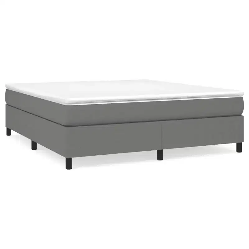 Bed Frame Dark Gray Fabric (100% polyester), Plywood, Engineered wood